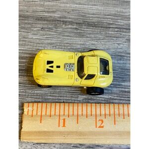 Vintage Yellow Cheetah Slot Car HO Scale Racing Vehicle Metal Chassis